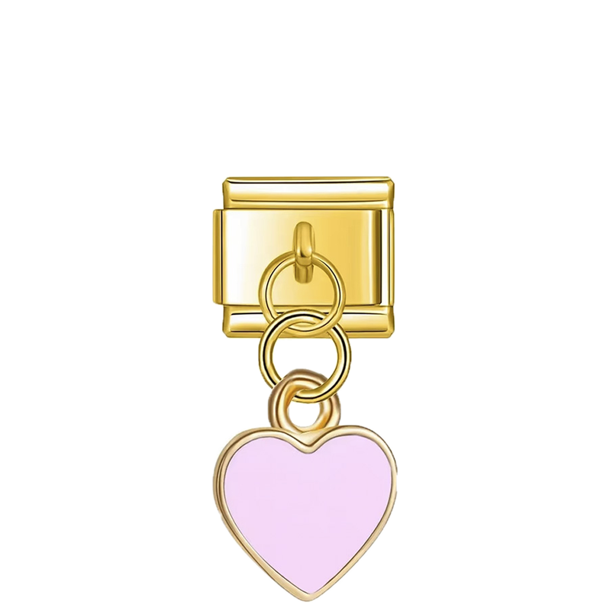 Charm doré COEUR ROSE PLAT
