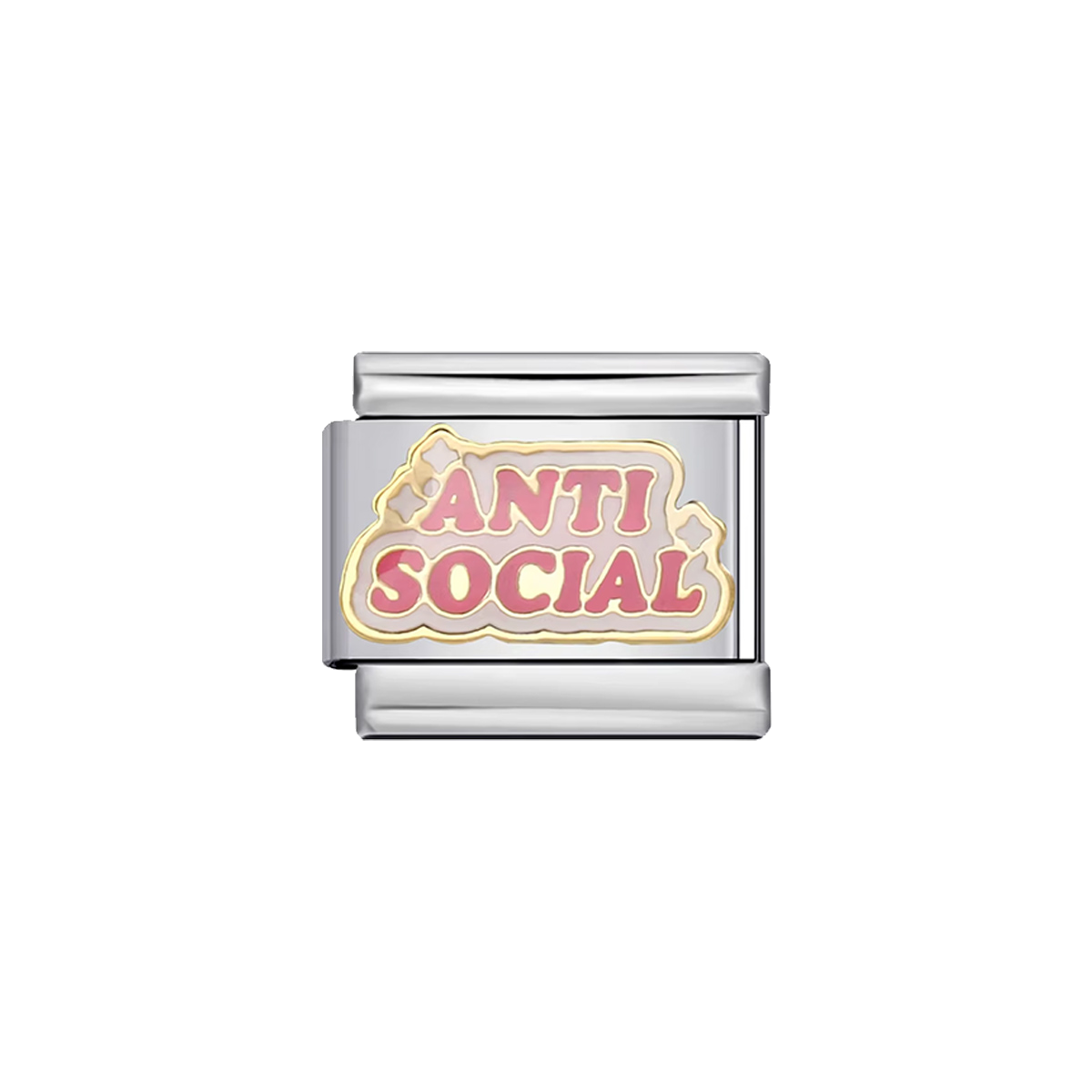 Charm argenté ANTI SOCIAL