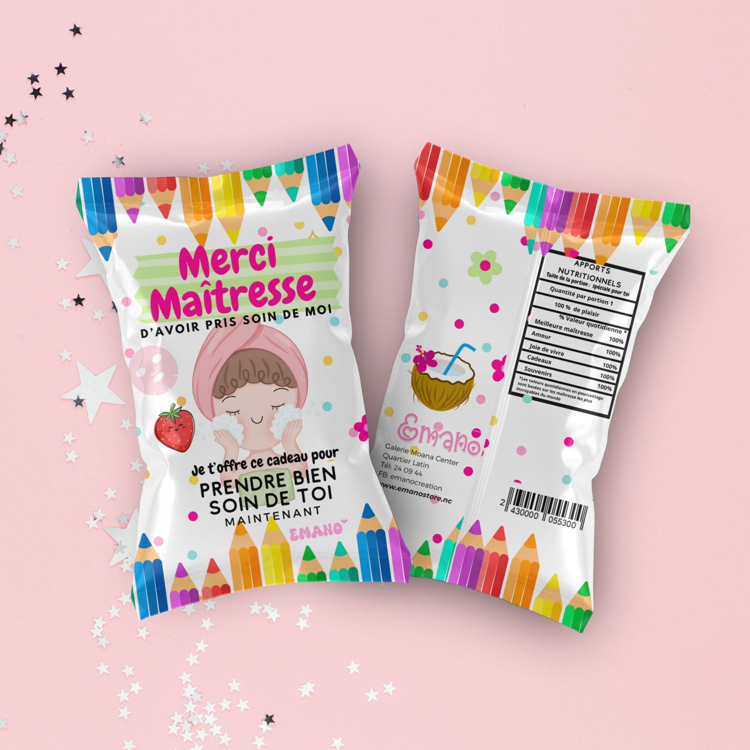 Un ensemble attentionné avec masques visage, baumes à lèvres et plus encore, créé pour offrir une pause bien méritée aux enseignantes.