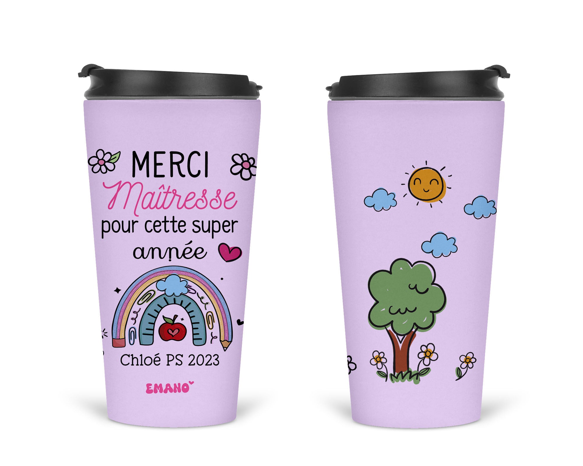 Verre isotherme personnalisable -  Merci