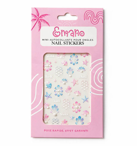 Stickers Ongles Shell Bloom coquillages pastel EMANO