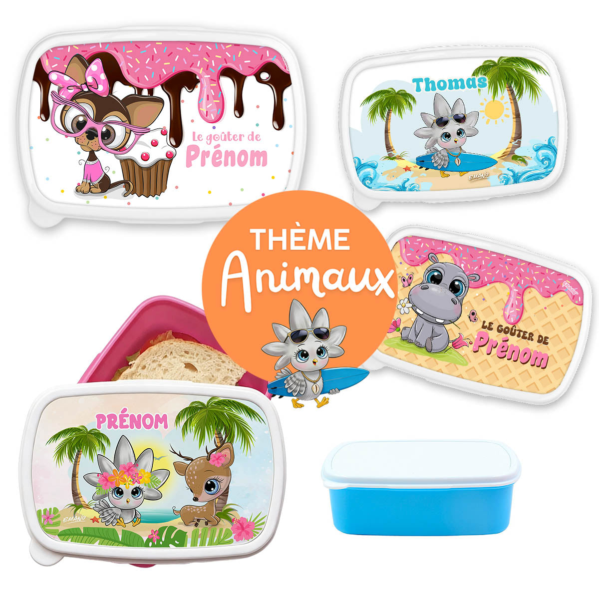 Boîte à goûter – Univers animaux