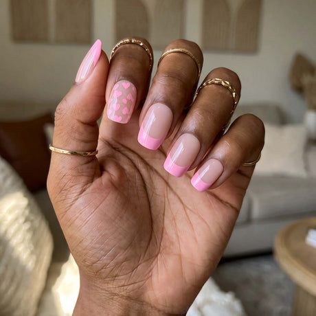 Stickers Gel Pinky Love roses à cœurs EMANO