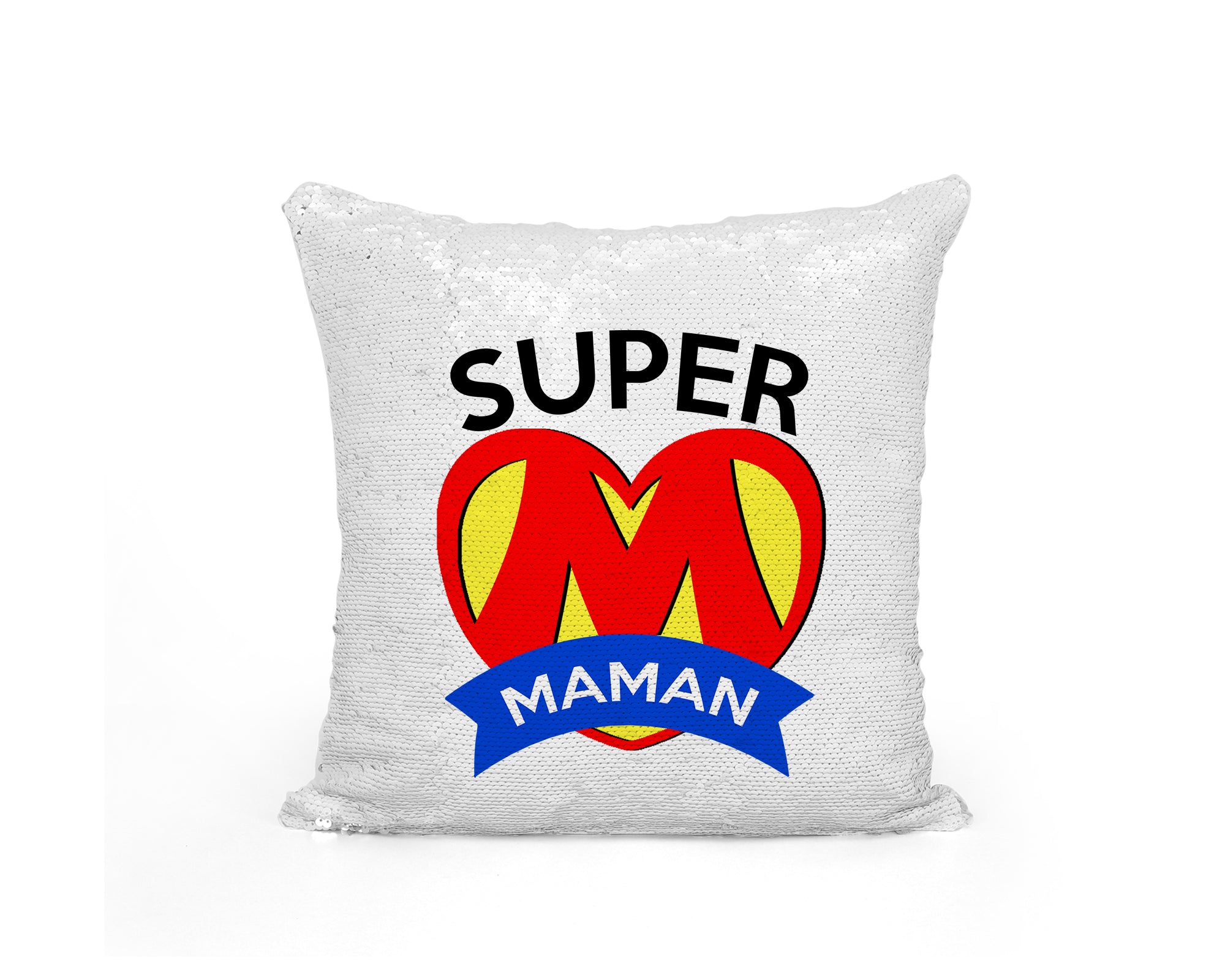 Coussin sequin personnalisable  - Super maman